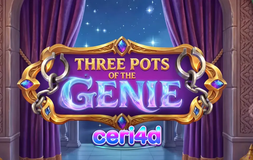 Tampilan visual slot Three Pots of the Genie dengan tema Arabian Nights yang memukau